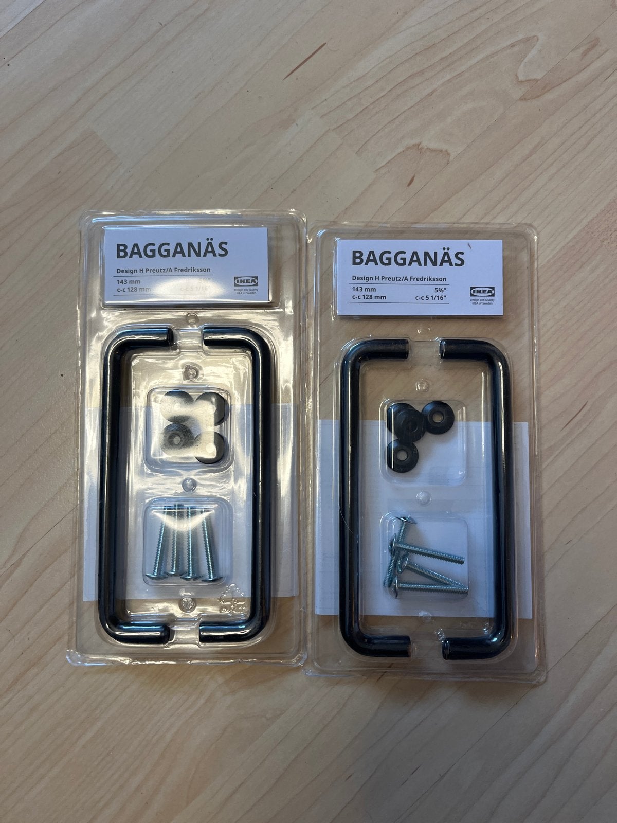 IKEA BAGGANÄS Handgrepen - Zwart (2 stuks), Zwart, Nieuw, Ophalen of Verzenden, Metaal