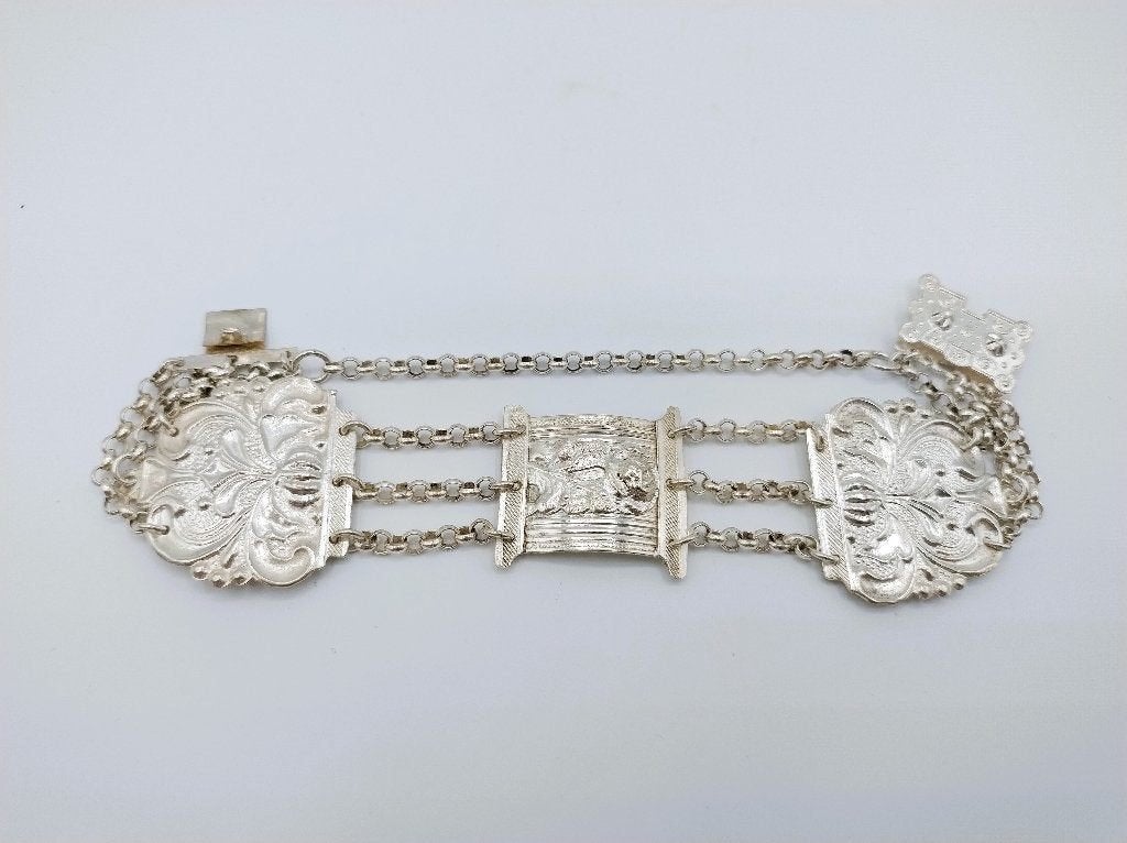 Zilveren bijbelslot armband, Schoonhoven, 1865, Verzenden, Zilver, Ring