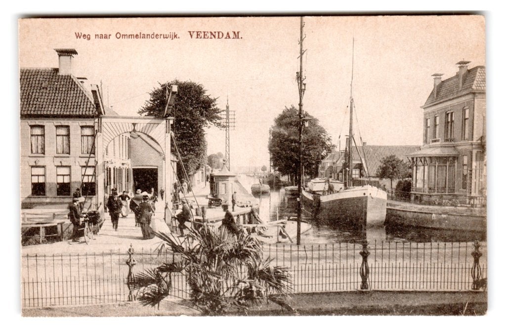 Veendam, Weg naar Ommelanderwijk, Ophalen of Verzenden, 1920 tot 1940, Ongelopen, Groningen