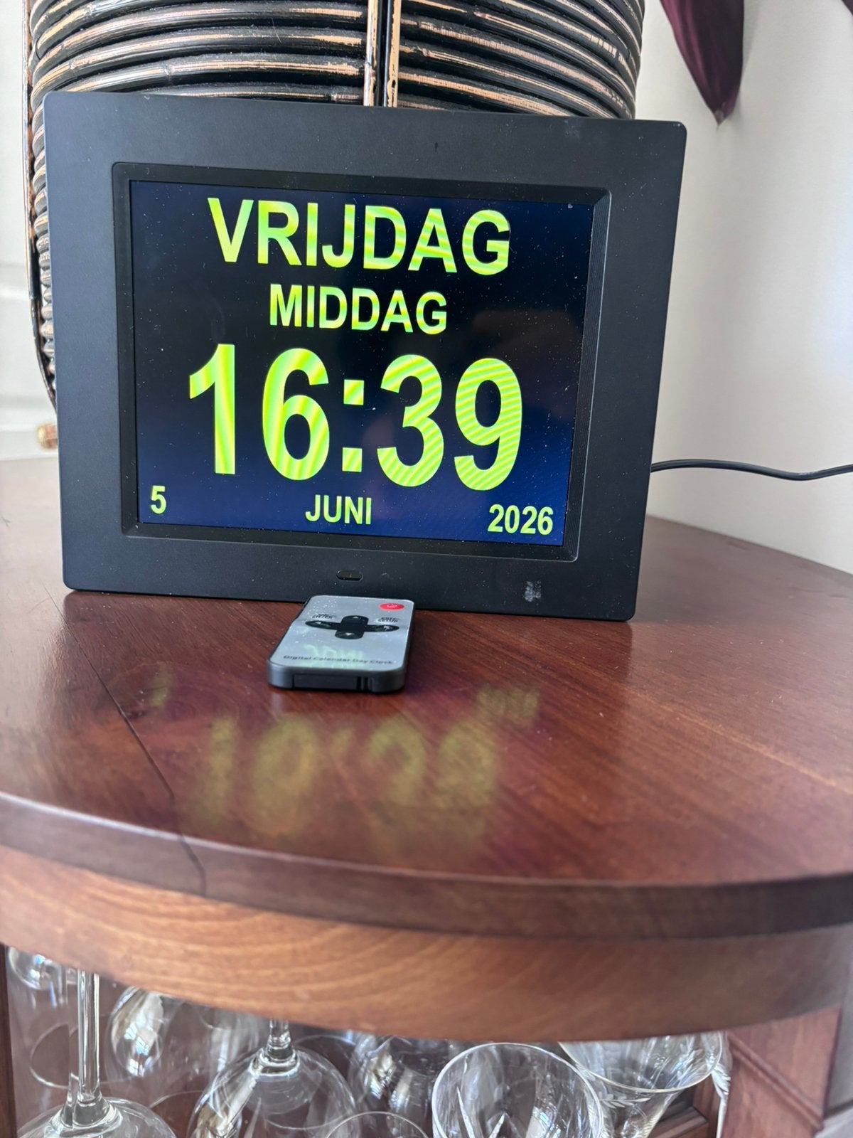 Dementie klok, met afstandsbediening, Ophalen of Verzenden, Zo goed als nieuw, Digitaal