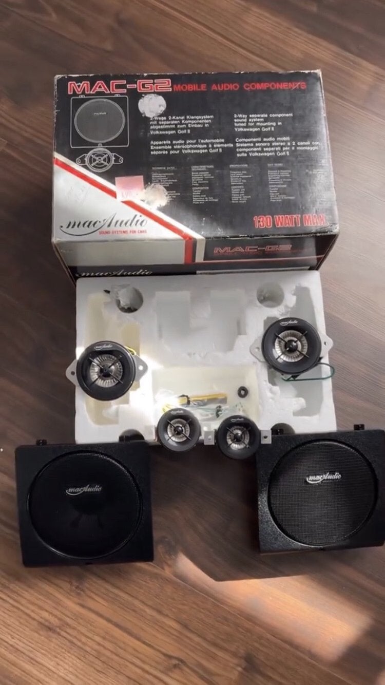 MacAudio vintage 130Watt speakerset voor Golf II,voor+achter, Ophalen of Verzenden, Zo goed als nieuw