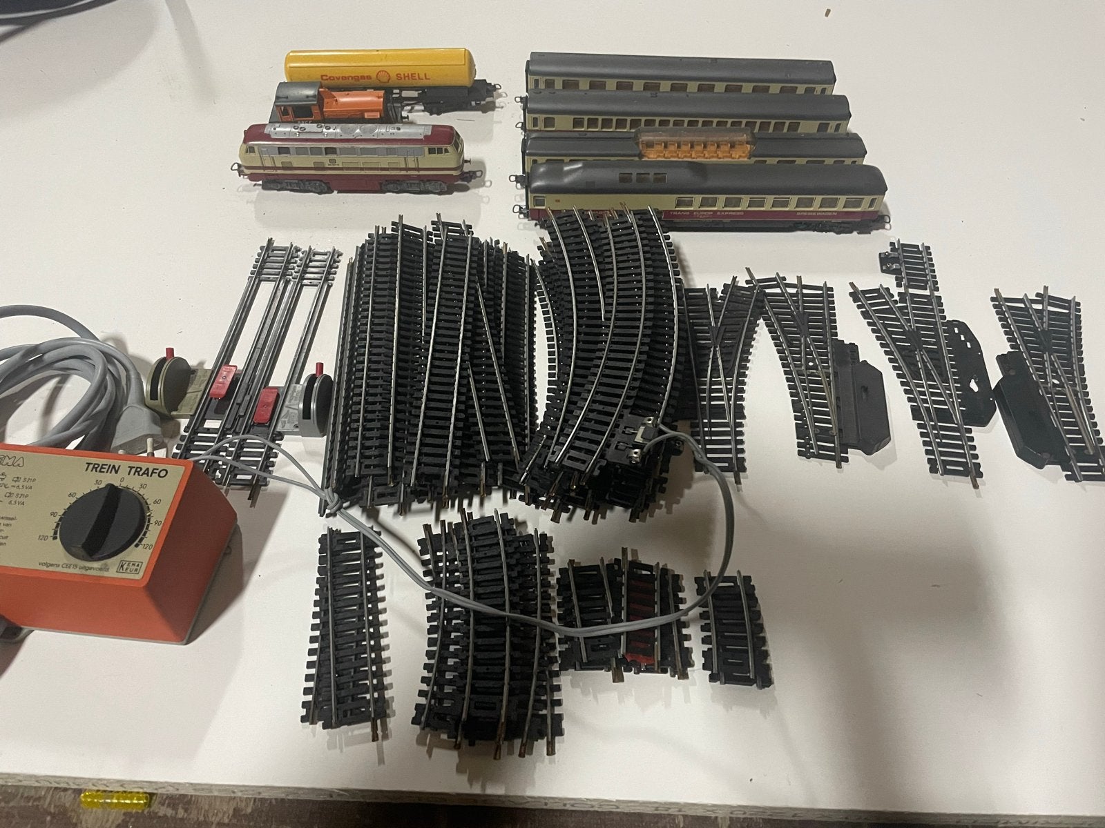Lima Treinset met Rails, Locomotieven en Wagons, Overige merken, Gelijkstroom, Ophalen of Verzenden, Gebruikt