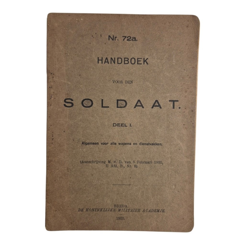 Nederlands handboek voor den soldaat No.72a op naam VBD., -, -, Ophalen of Verzenden, -