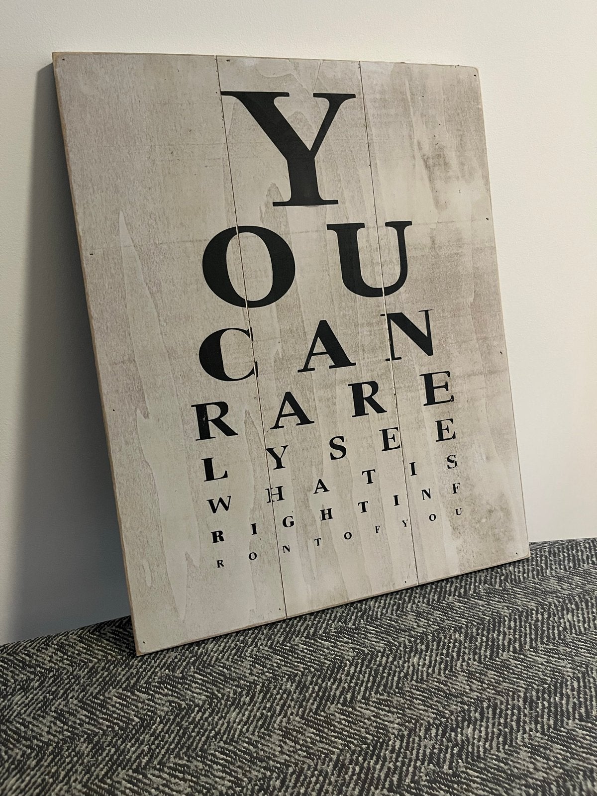 Decoratief Wandbord met Tekst - 50x40cm, Gebruikt, Hout, Ophalen of Verzenden, Wandbord of Wandpaneel