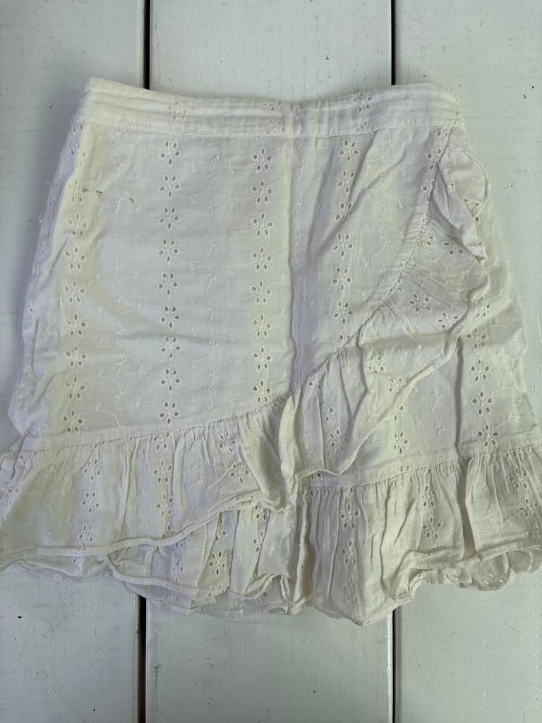 Ai&Ko Witte kanten rok met ruches, Kinderen en Baby's, Kinderkleding | Maat 152, Gebruikt, Meisje, Jurk of Rok, Ophalen of Verzenden