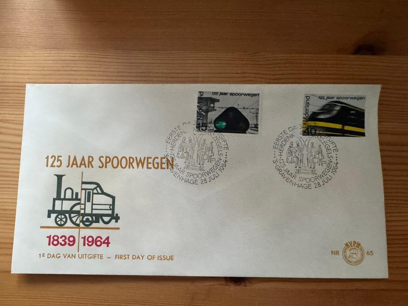 4 xOnbeschreven FDC Nederlandse spoorwegen e.a, Postzegels en Munten, Brieven en Enveloppen | Nederland, Ophalen of Verzenden