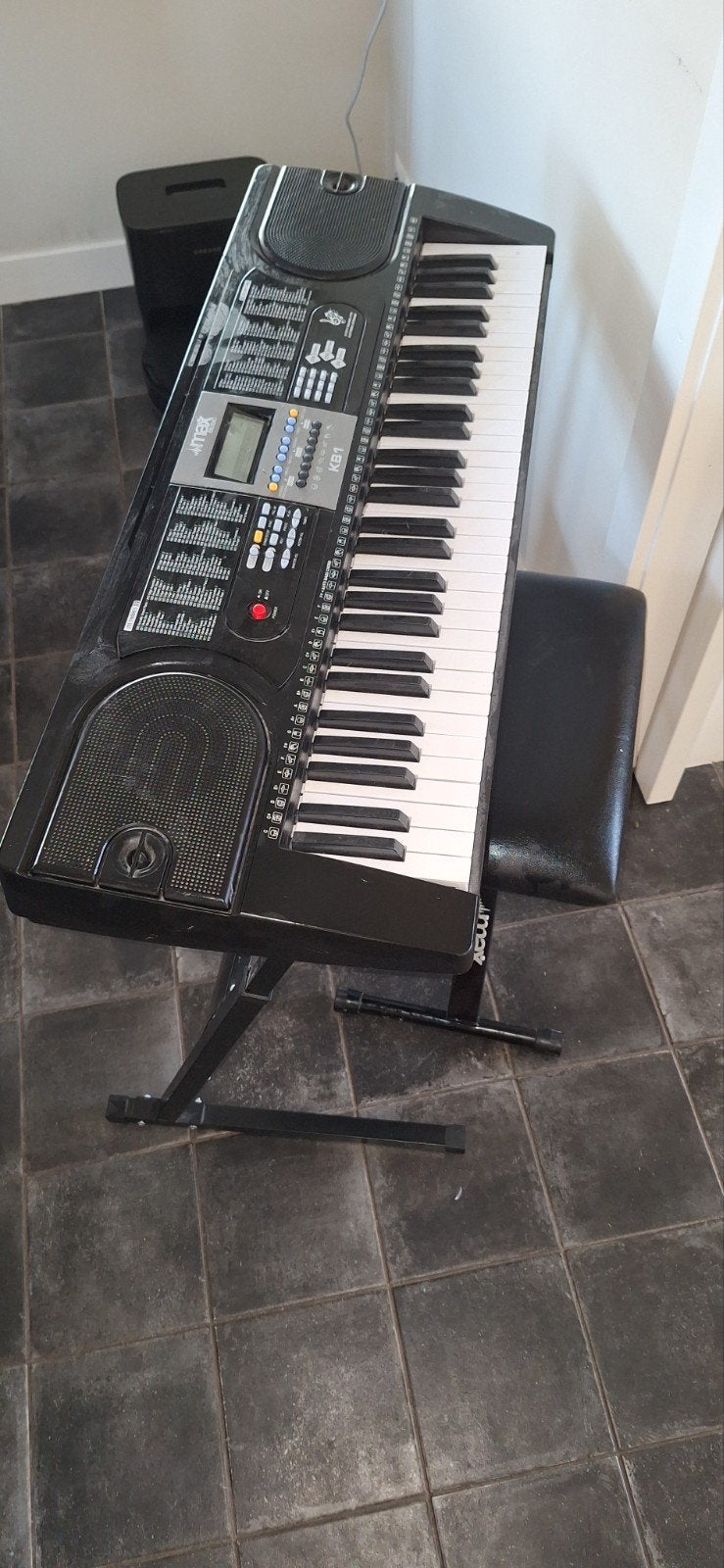 Max Music KB1 Keyboard met standaard en kruk, Met standaard, Ophalen, Overige merken, 61 toetsen