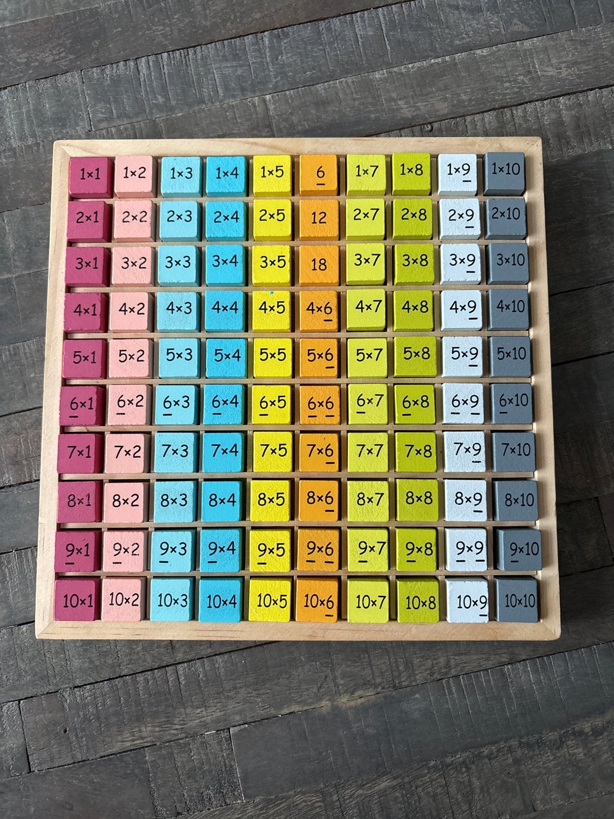 Houten Vermenigvuldigingsbord  ( 1 t/m 10), Kinderen en Baby's, Ophalen, Gebruikt, Rekenen