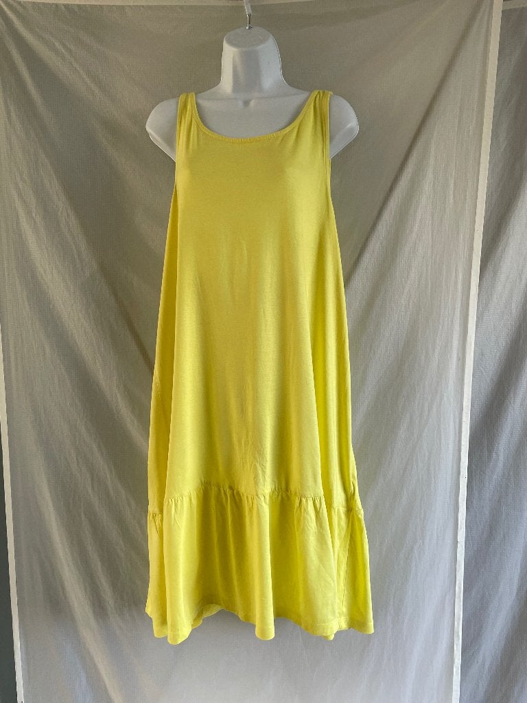 Jean Pascale gele damesjurk, maat L. ruffle strook, Kleding | Dames, Geel, Maat 42/44 (L), Ophalen of Verzenden, Zo goed als nieuw
