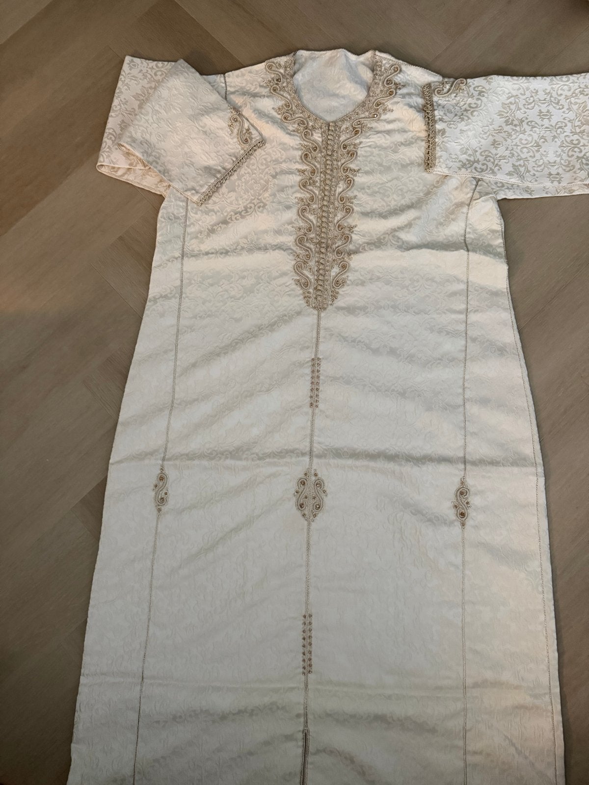 Elegante Kaftan met Borduurwerk, Wit, Maat 42/44 (L), Ophalen of Verzenden, Zo goed als nieuw