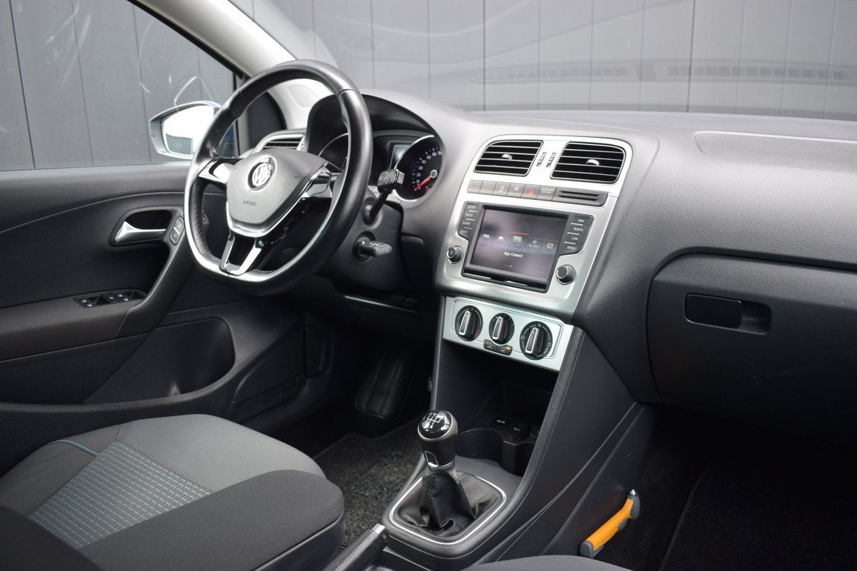 Volkswagen Polo 1.0 BlueMotion Edition Airco | Carplay | Ful, Stof, Met garantie (alle), Blauw, Origineel Nederlands