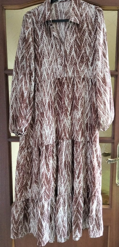 maxijurk JCL maat 42, Kleding | Dames, Bruin, Maat 42/44 (L), Ophalen of Verzenden, Zo goed als nieuw