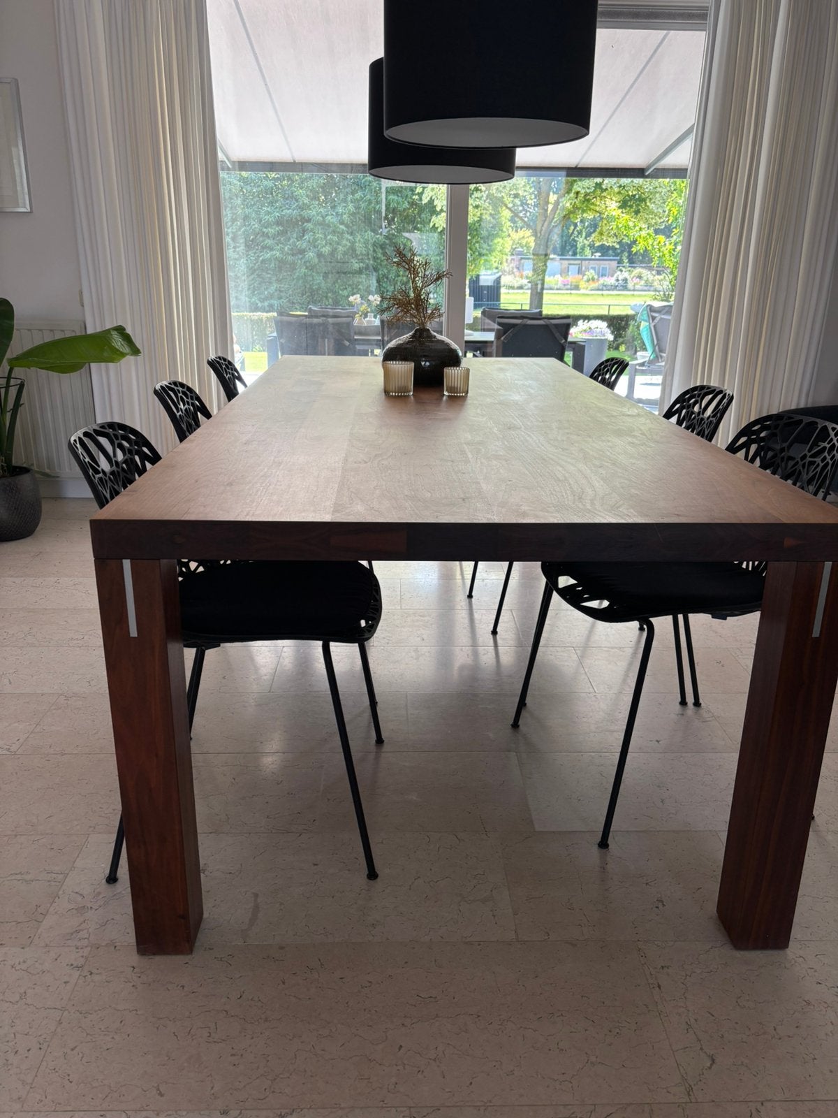 Notenhouten eettafel 240 x 110 x 76, Huis en Inrichting, Ophalen, Gebruikt, 100 tot 150 cm, 200 cm of meer