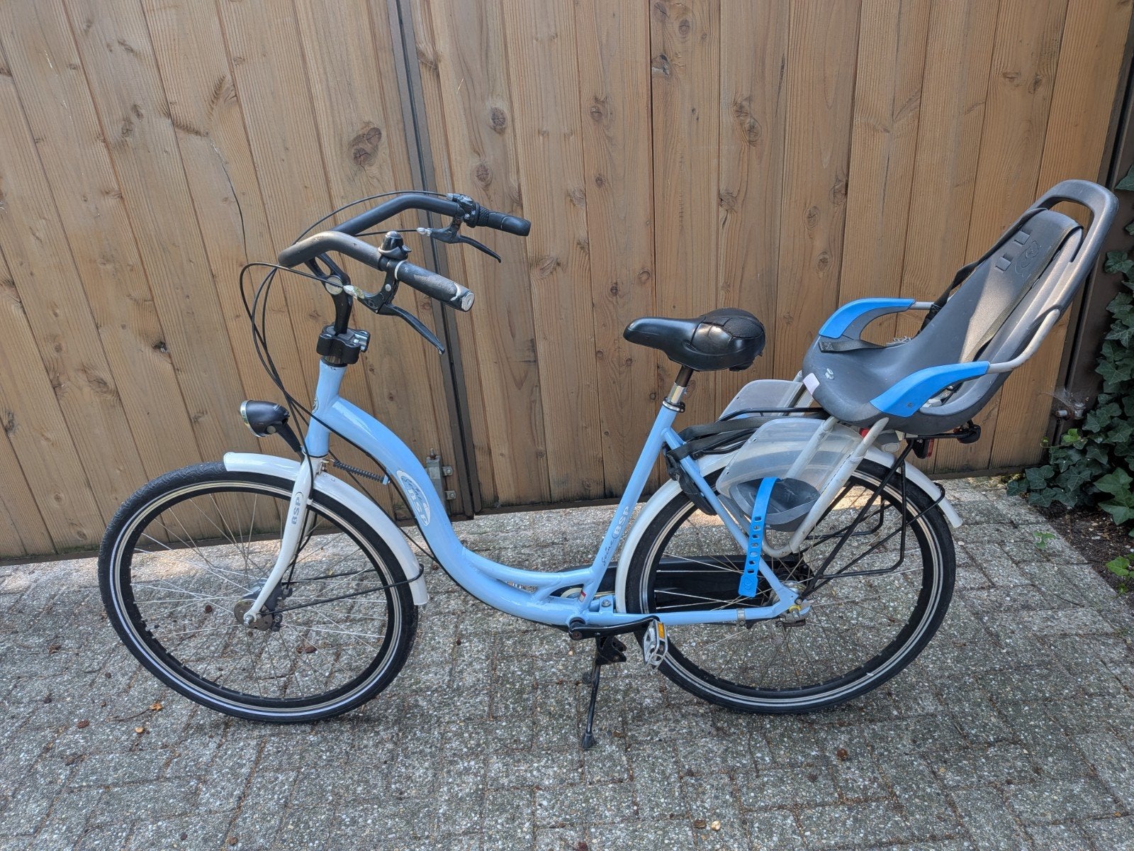 Damesfiets met 3 versnellingen en kinderzitje, Fietsen en Brommers, Versnellingen, Trommelrem, Ophalen, Overige merken
