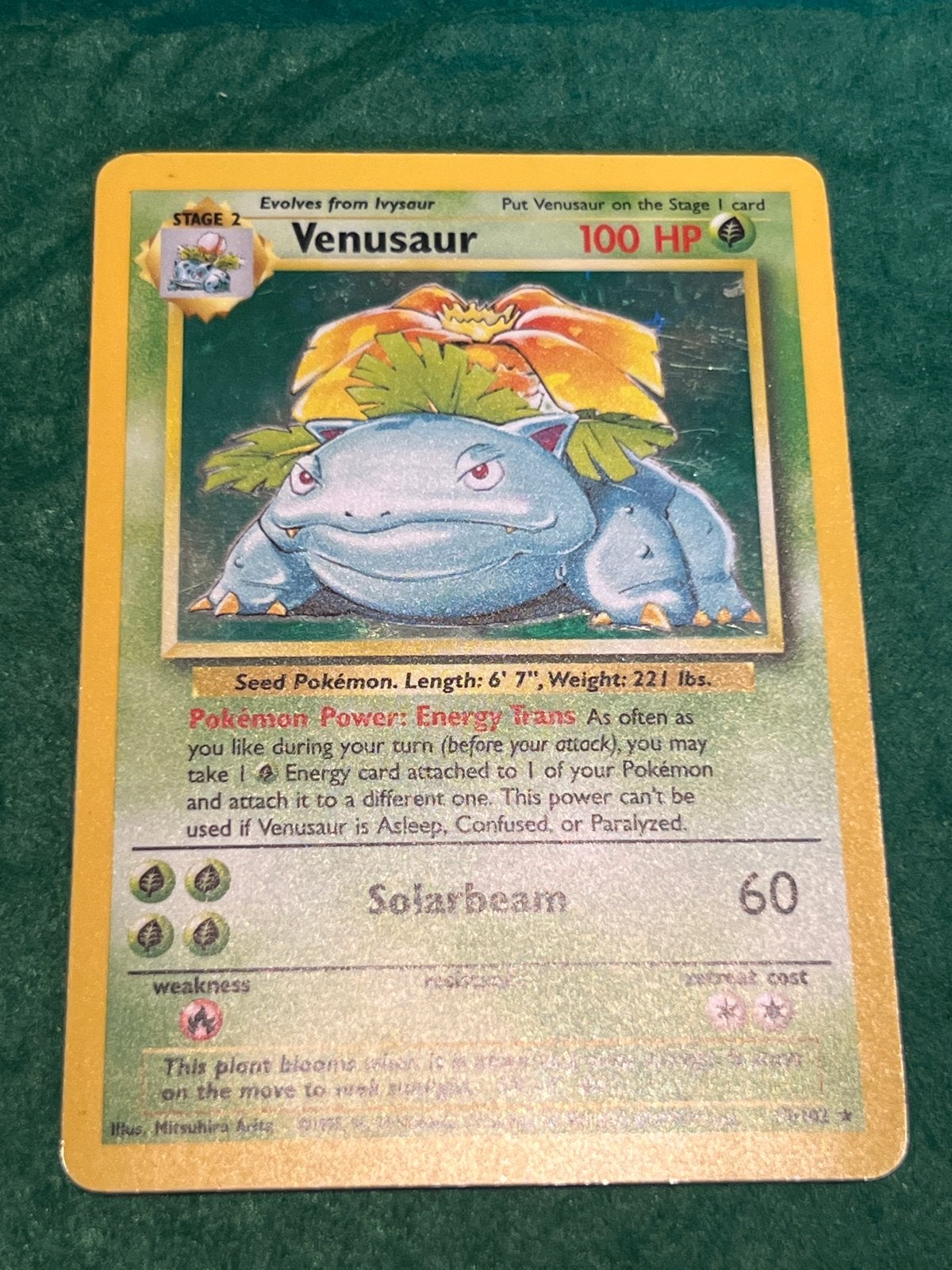 Venusaur Pokémon kaart - Base Set Holo (Engels), Ophalen, Gebruikt, Losse kaart