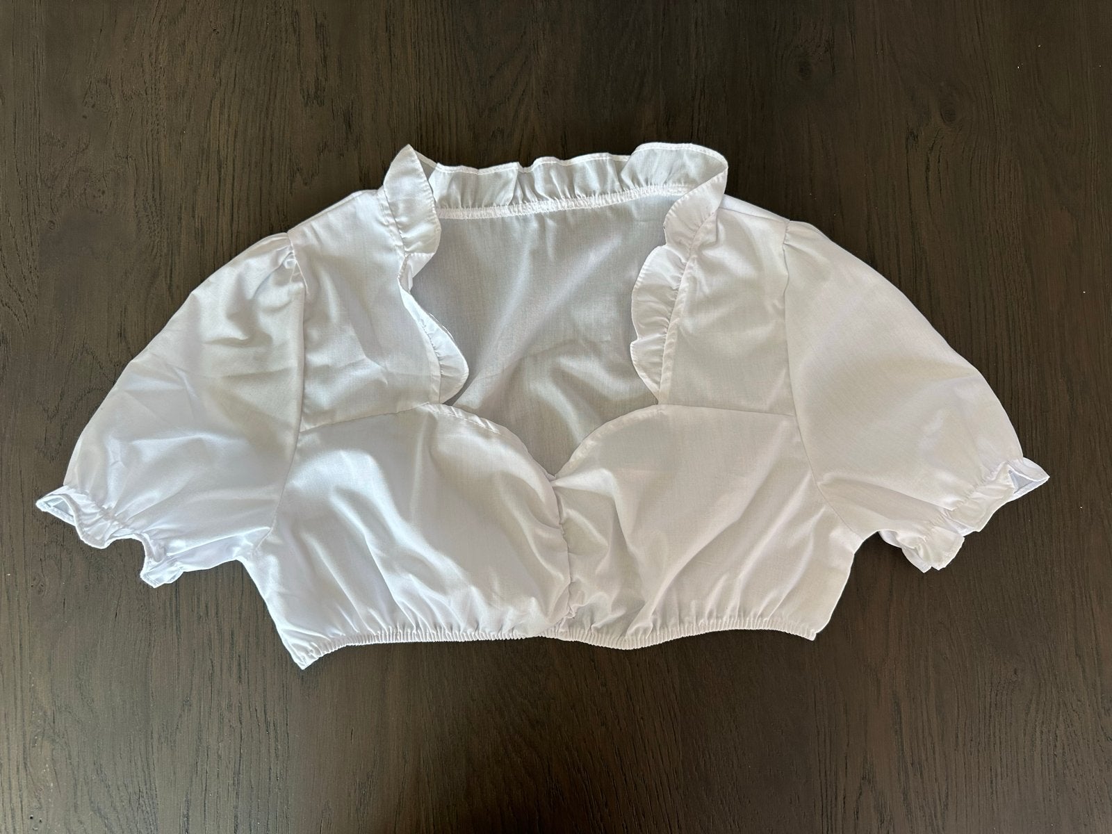 Wit dirndl blousje van katoen, maat 40, Kleding | Dames, Ophalen of Verzenden, Zo goed als nieuw, Maat 38/40 (M), Wit