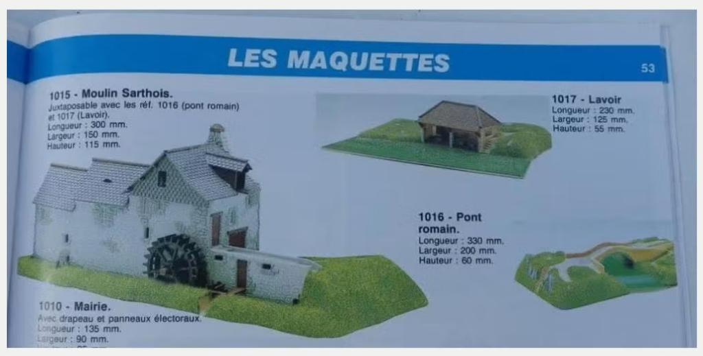 Jouef H0 1015, 1016 en 1017 - Watermolen + brug + washuis, Hobby en Vrije tijd, Modeltreinen | H0, Jouef, Gelijkstroom of Wisselstroom