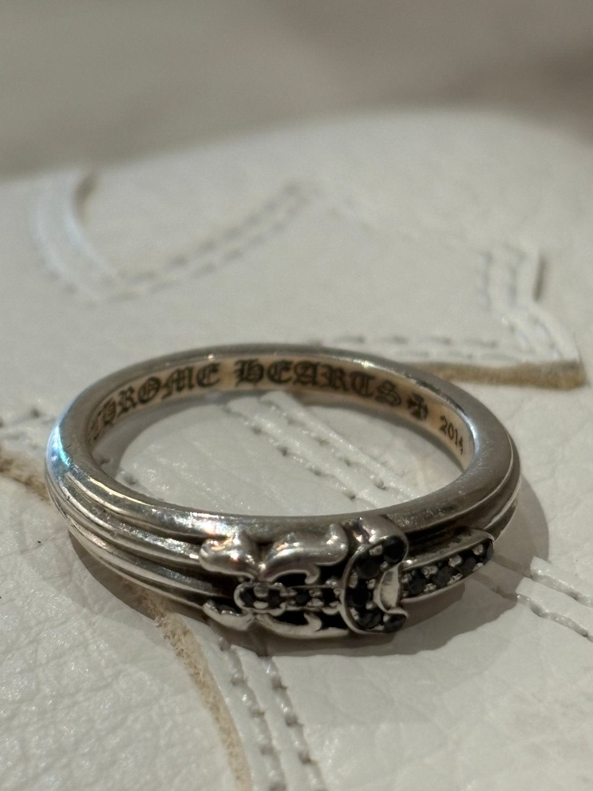 Chrome Hearts Baby Dagger Ring Zwart Diamant US8, 18 tot 19, Ophalen of Verzenden, Zo goed als nieuw, Dame of Heer