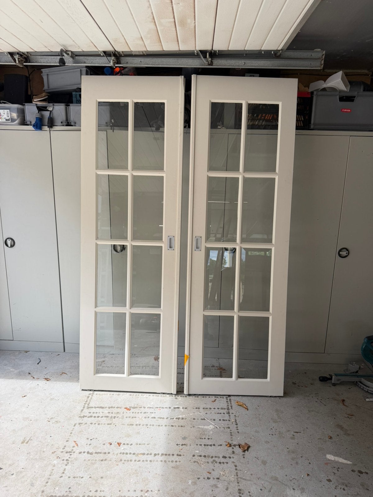 Schuifdeuren met afgeschuint glas, Doe-het-zelf en Verbouw, Ophalen, Binnendeur, 200 tot 215 cm, Glas
