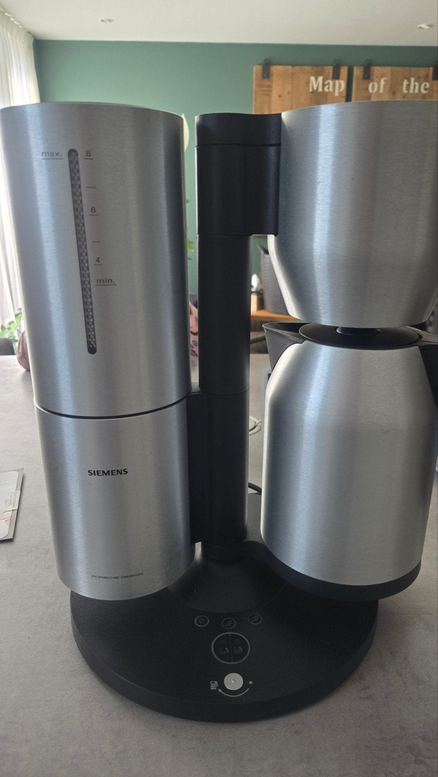 Siemens Porsche Design Koffiezetapparaat met Thermoskan, Afneembaar waterreservoir, Koffiemachine, Gemalen koffie, Ophalen of Verzenden
