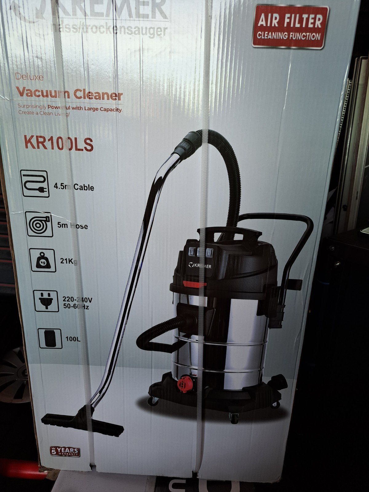 KREMER KR100LS Industriële Nat/Droog Stofzuiger 100L Nieuw, Ophalen, Nieuw, Industriële stofzuiger, 2000 watt of meer