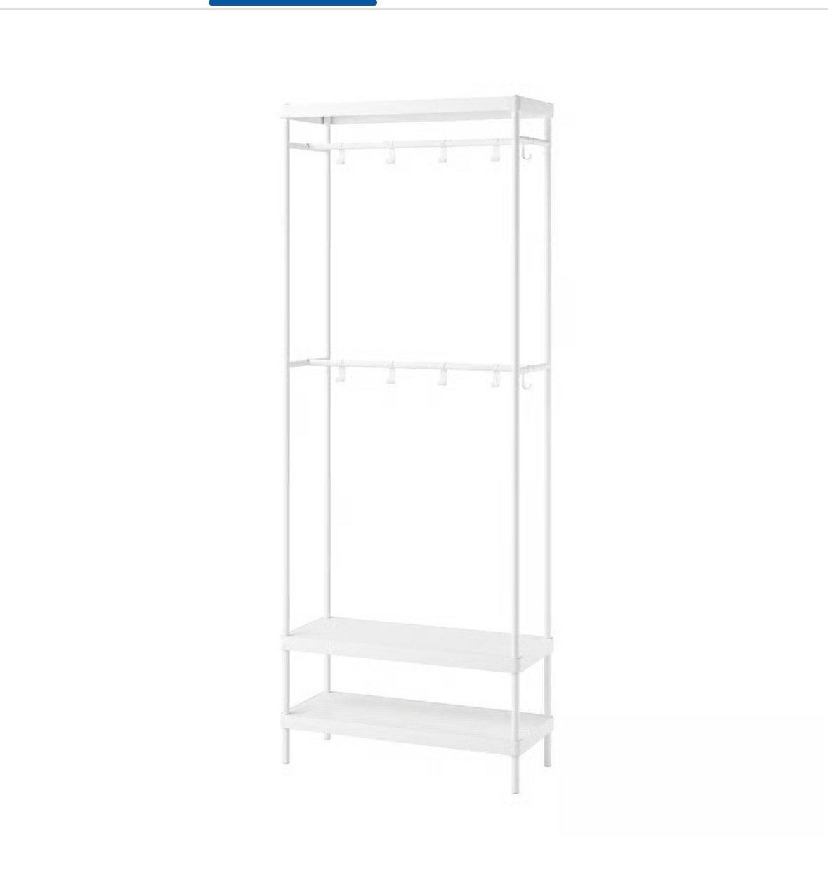 IKEA TURBO Kledingrek met planken, wit, Ophalen, Gebruikt
