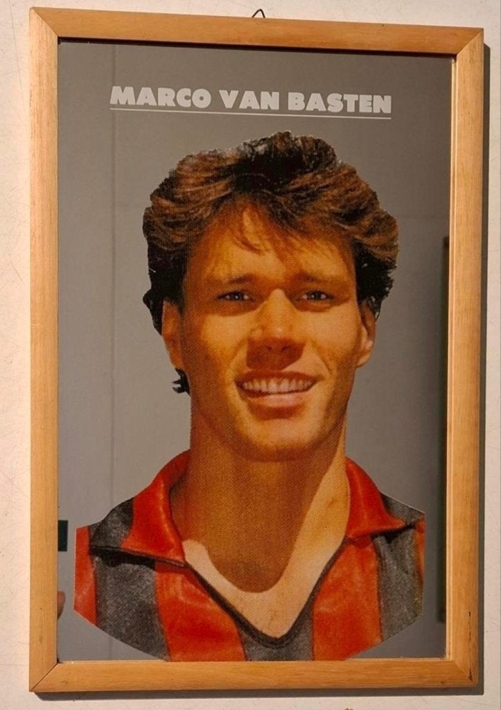 Vintage spiegel Marco van Basten / jaren'80 / Collectorsitem, Verzamelen, Sportartikelen en Voetbal, Ophalen of Verzenden, Gebruikt