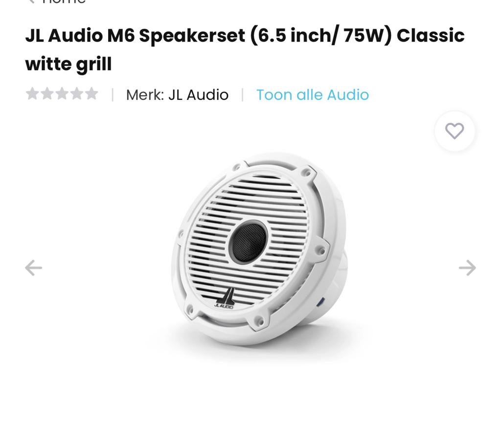 GEZOCHT! JL Audio M6 speakers WIT
