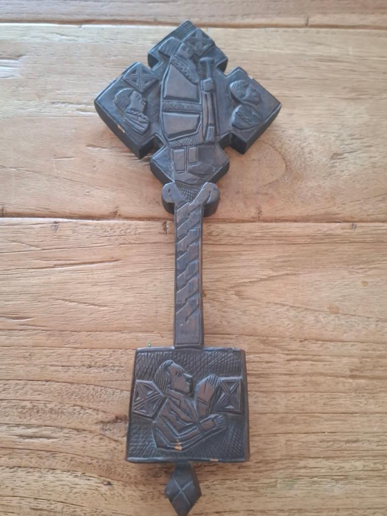 Ethiopisch Koptisch houten handkruis, Ophalen of Verzenden