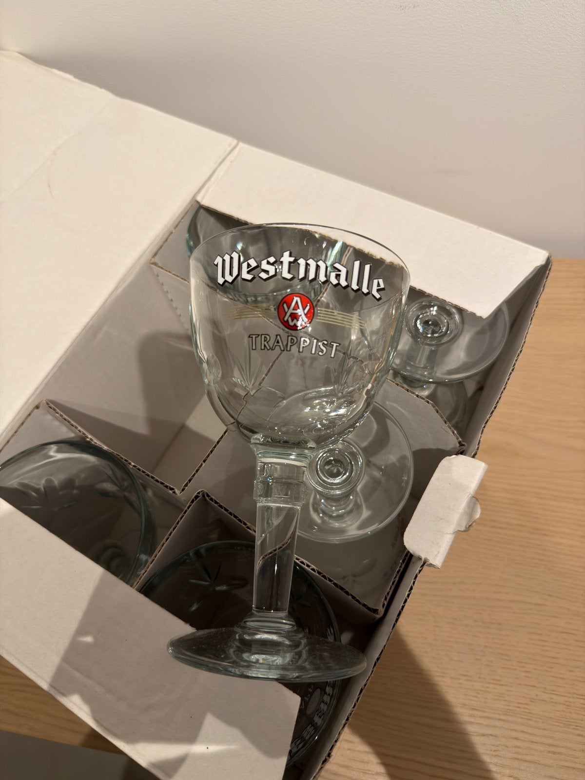Westmalle Trappist bierglazen - Set van 6 (33 cl), Nieuw, Ophalen of Verzenden, Overige merken, Glas