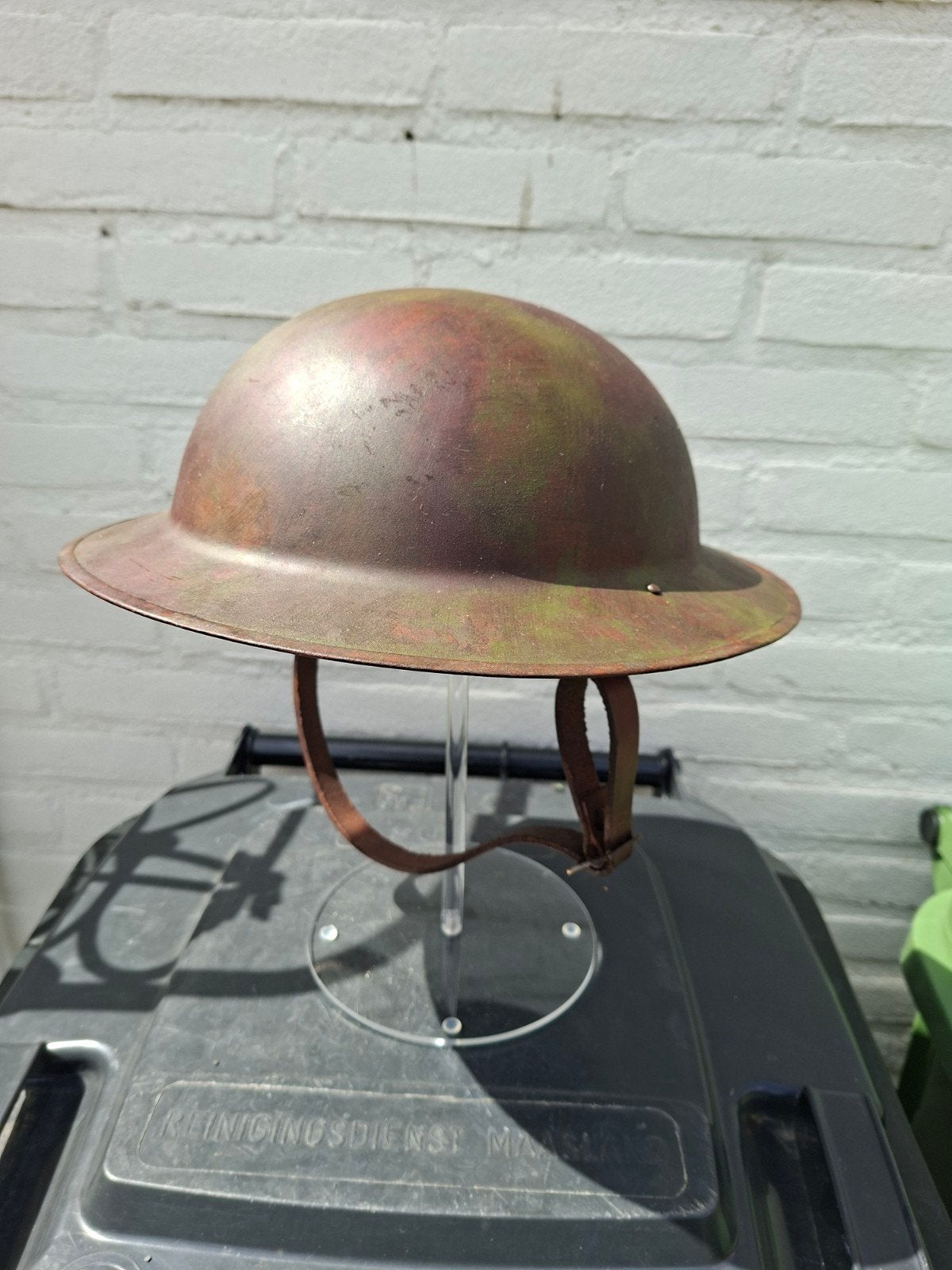 U.S WO1 M1917 doughboy camouflage helm, Ophalen of Verzenden