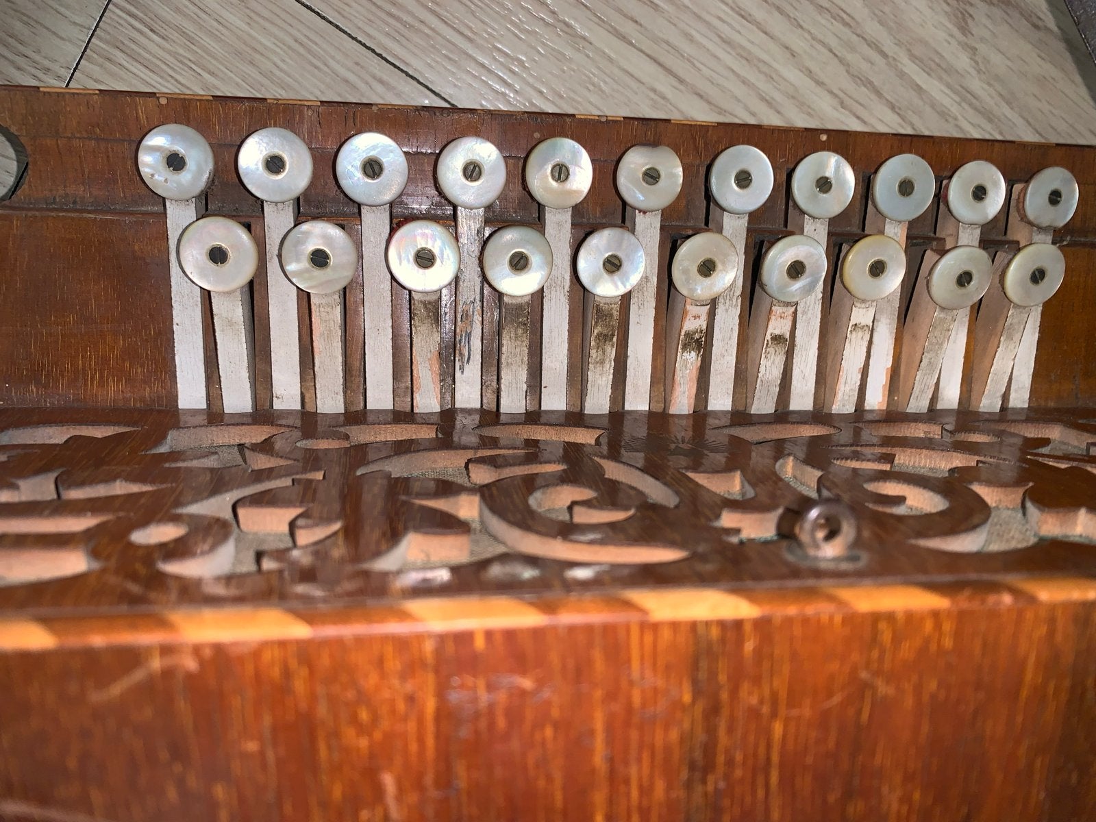 Antieke Accordeon W. van Citters Haarlem, Muziek en Instrumenten, Overige merken, Gebruikt, Met riemen, Overige formaten