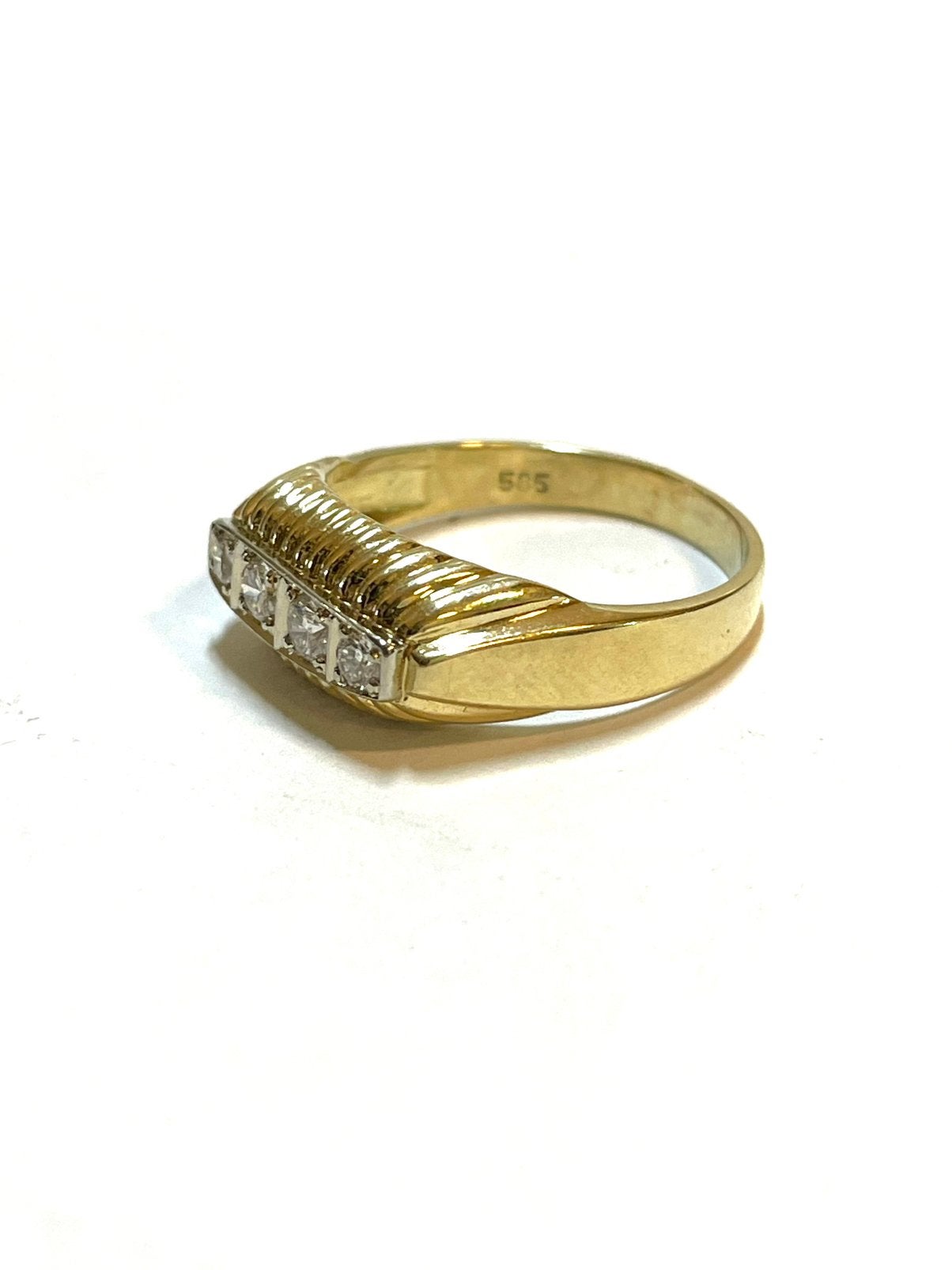 14k gouden ring met diamanten, -, -, Ophalen of Verzenden, Zo goed als nieuw