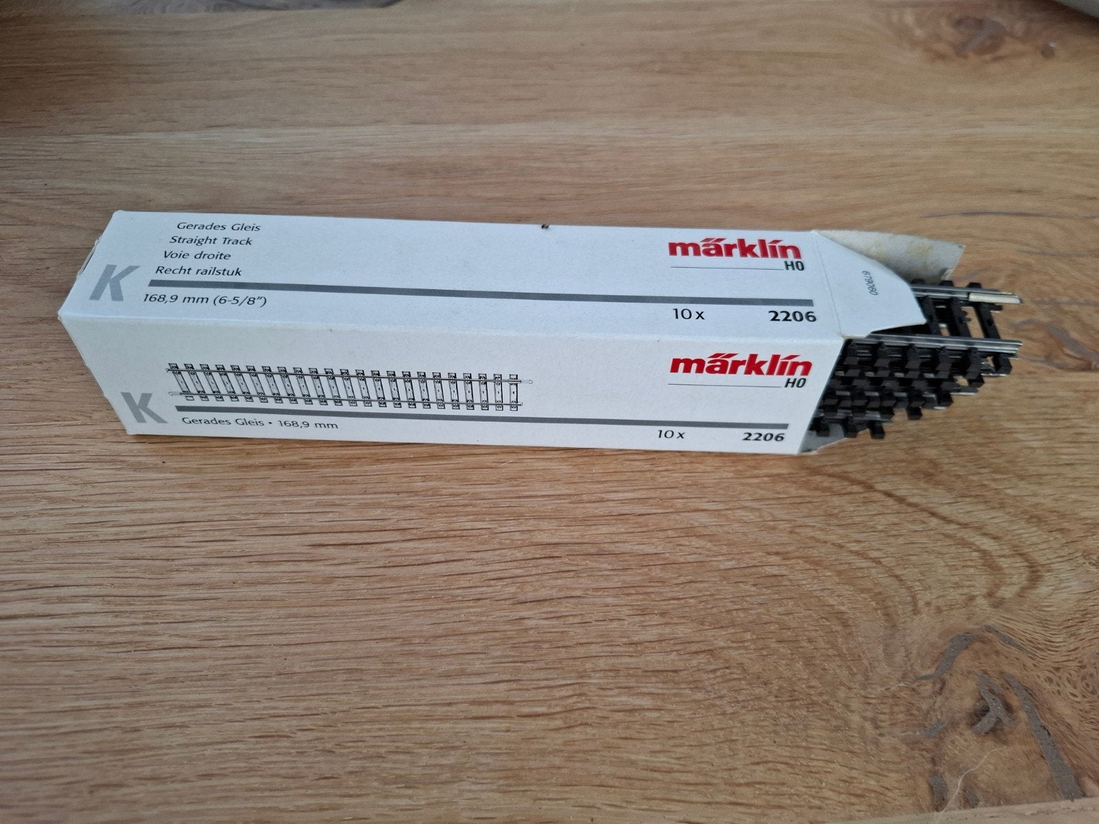 Märklin 2206 Rechte Rails 168.9 mm, Hobby en Vrije tijd, Modeltreinen | H0, Wisselstroom, Gebruikt, Rails, Ophalen of Verzenden