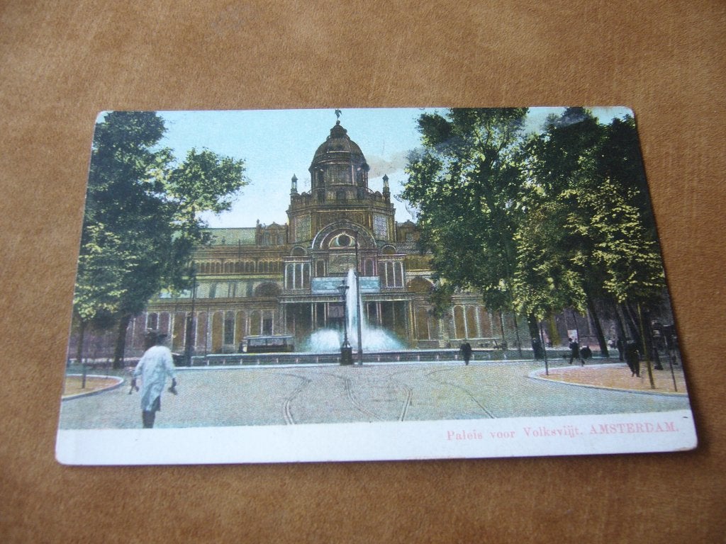 AMSTERDAM  =  PALEIS VOOR VOLKSVLIJT BRIEFKAART, Ophalen of Verzenden, Voor 1920, Gelopen, Noord-Holland