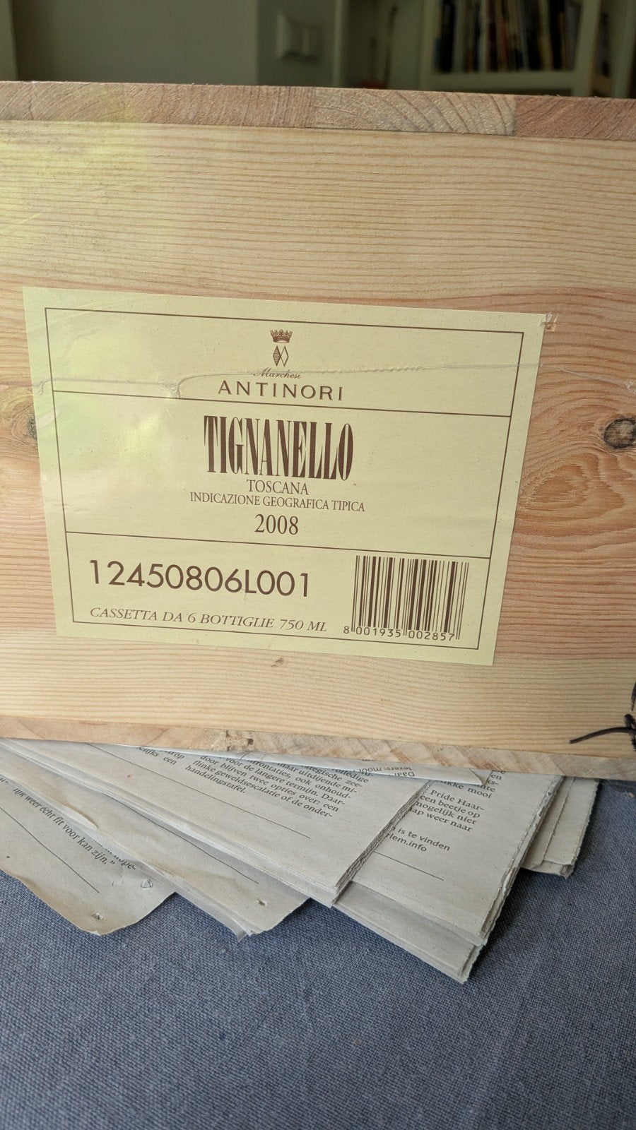 Antinori Tignanello Rode Wijn 2008 - Originele Doos 6 flesse, Verzamelen, Wijnen, Nieuw, Rode wijn, Vol, Italië
