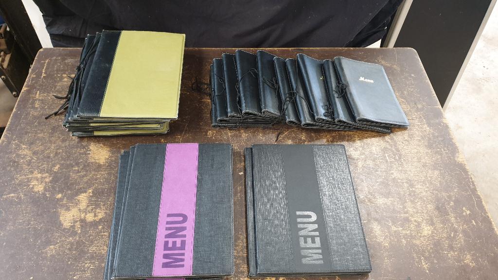 Diverse soorten menumappen menu omslagen, Ophalen of Verzenden, Gebruikt
