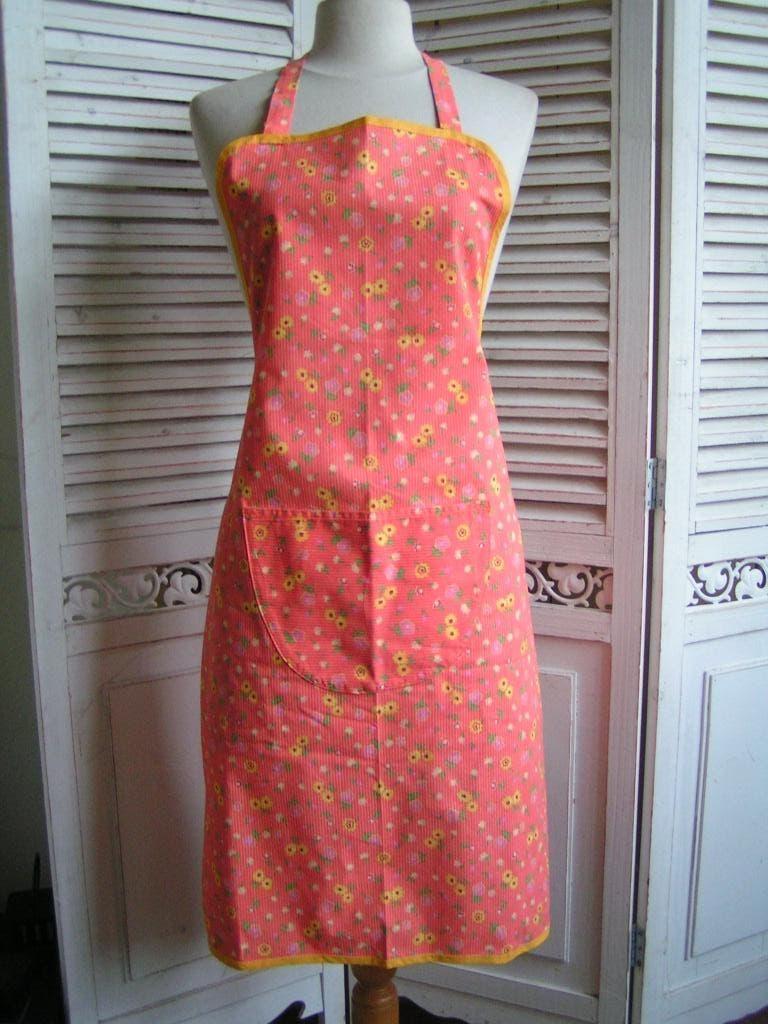 vintage oranje schort nr SS 1164, Verzenden, Oranje
