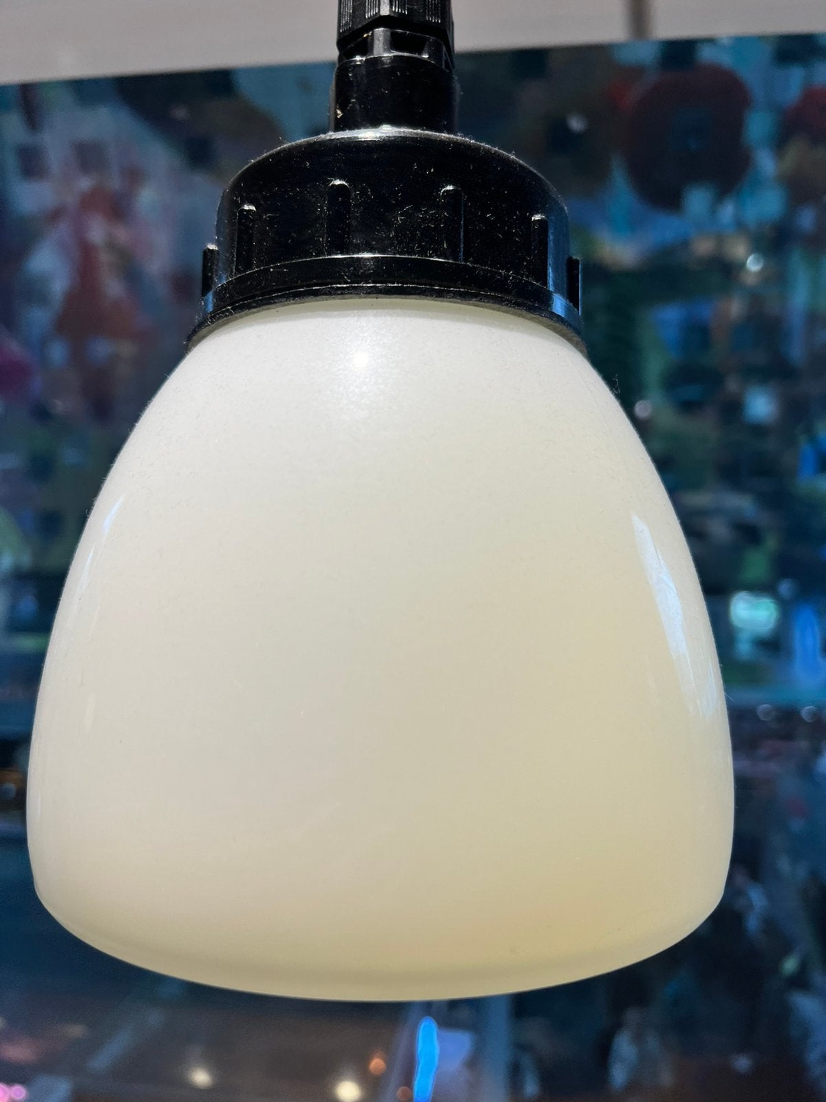 Hanglamp retro wit glas 15cm diameter, Ophalen, Zo goed als nieuw, Glas
