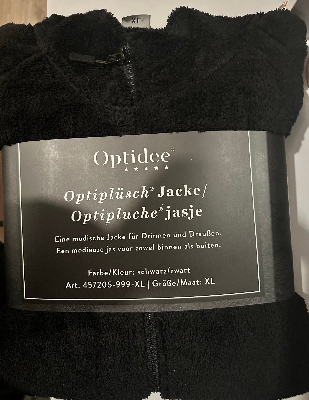 Optidee optipluche jasje maat XL zwart Nieuw, Ophalen of Verzenden, Nieuw, Maat 46/48 (XL) of groter, Zwart