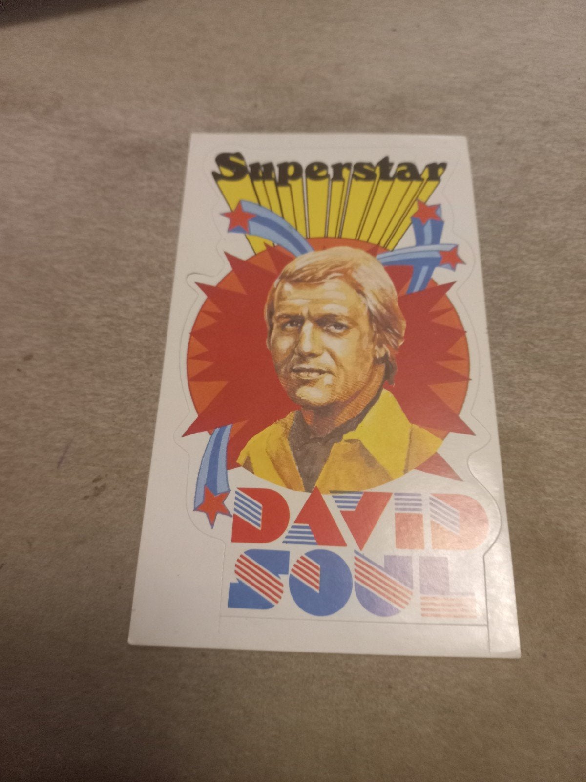 Vintage David Soul Superstar Sticker - Starsky & Hutch, Verzamelen, Ophalen of Verzenden, Gebruikt, Film, Tv of Omroep