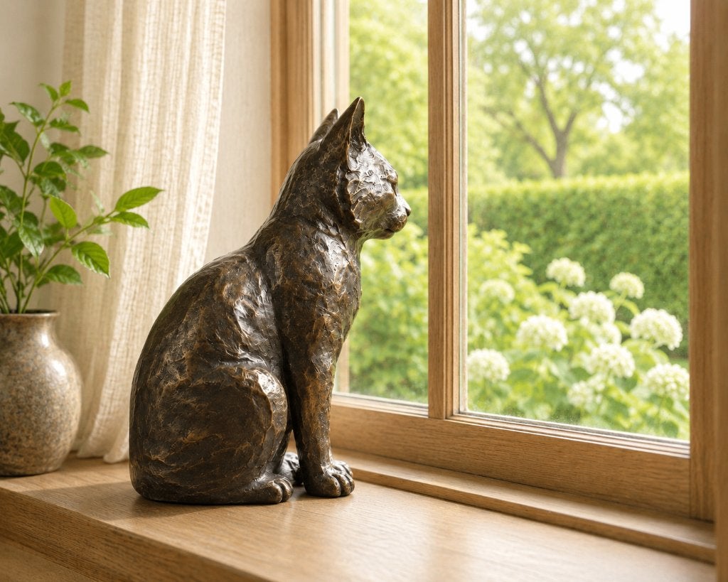 POES /BRONZEN BEELD / KAT, Tuin en Terras, Dierenbeeld, Nieuw, Info@huisentuindecoratiemarie.nl, Huis en tuin decoratie marie