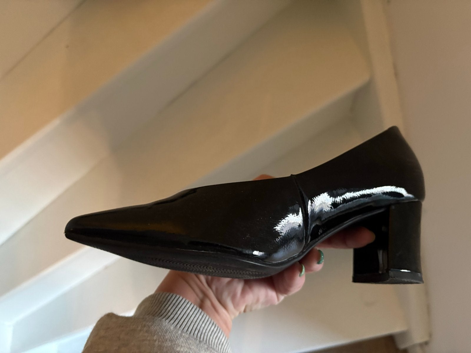 Marco Tozzi pumps maat 37 - Zwart lak, Ophalen, Gedragen, Zwart, Pumps