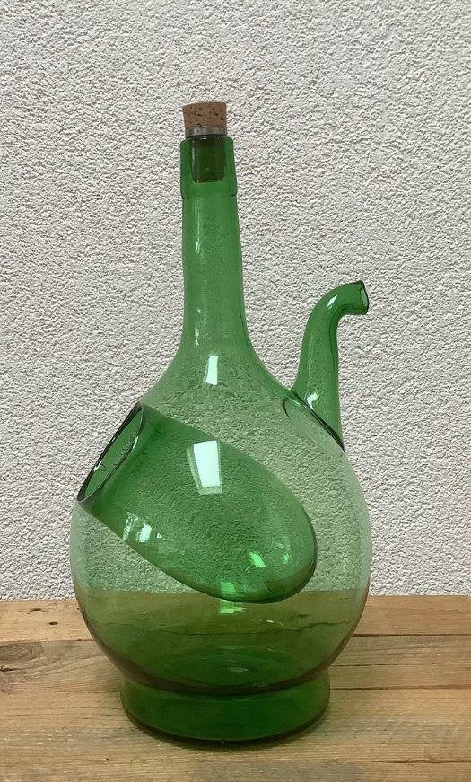 Vintage Italiaanse handgeblazen wijnkaraf, Antiek en Kunst, Antiek | Glas en Kristal, Ophalen of Verzenden