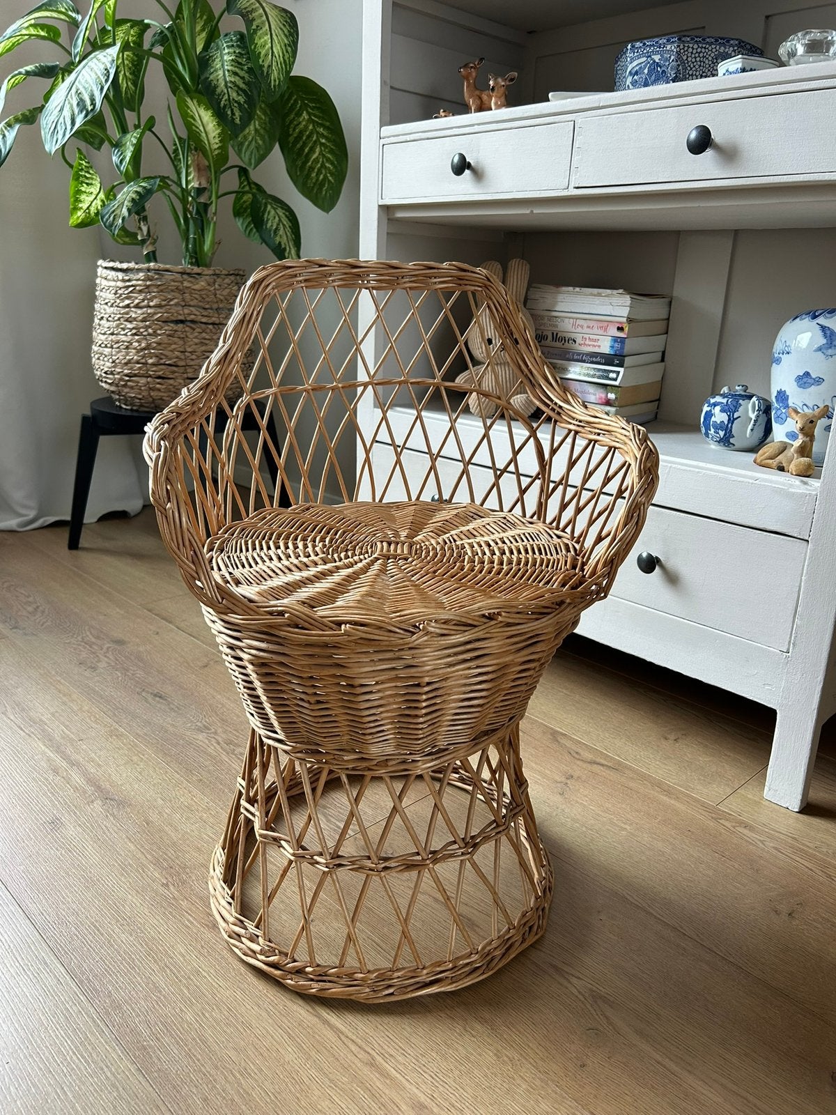Vintage rotan - bamboe kinderstoeltje 70s, Ophalen of Verzenden, Zo goed als nieuw, Overige typen