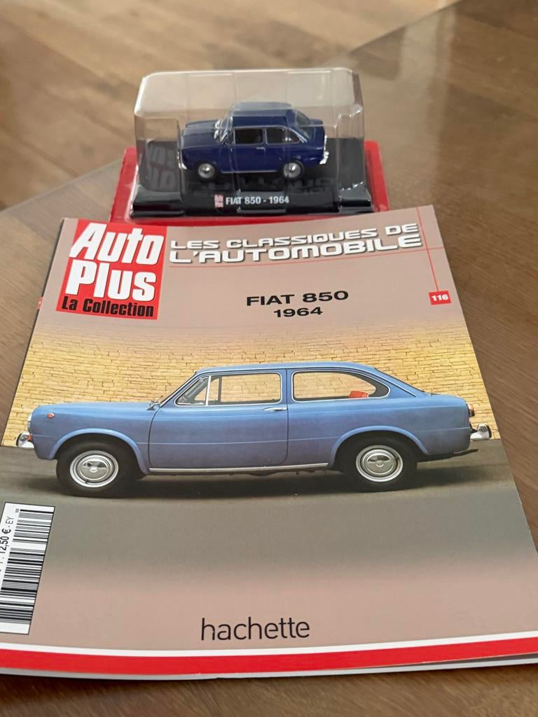 Fiat 850 - 1964 modelauto met tijdschrift, Ophalen of Verzenden, Nieuw, Auto, Overige merken