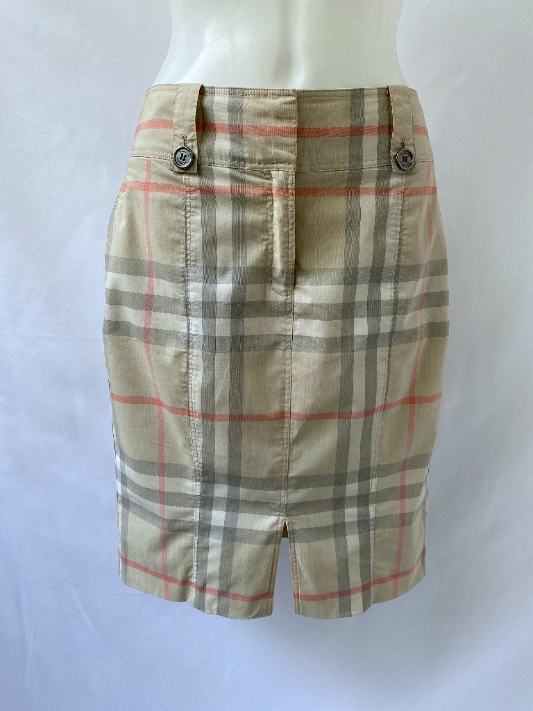 BURBERRY beige ruit rok  Maat 42, Kleding | Dames, Rokken, Beige, Maat 42/44 (L), Ophalen of Verzenden, Zo goed als nieuw