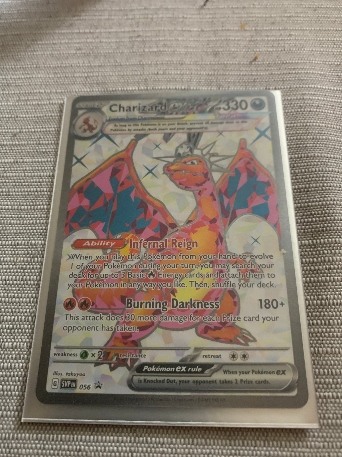 Charizard SV056/SV122 Shiny Vault Pokémon Kaart, Ophalen, Zo goed als nieuw, Losse kaart, Foil