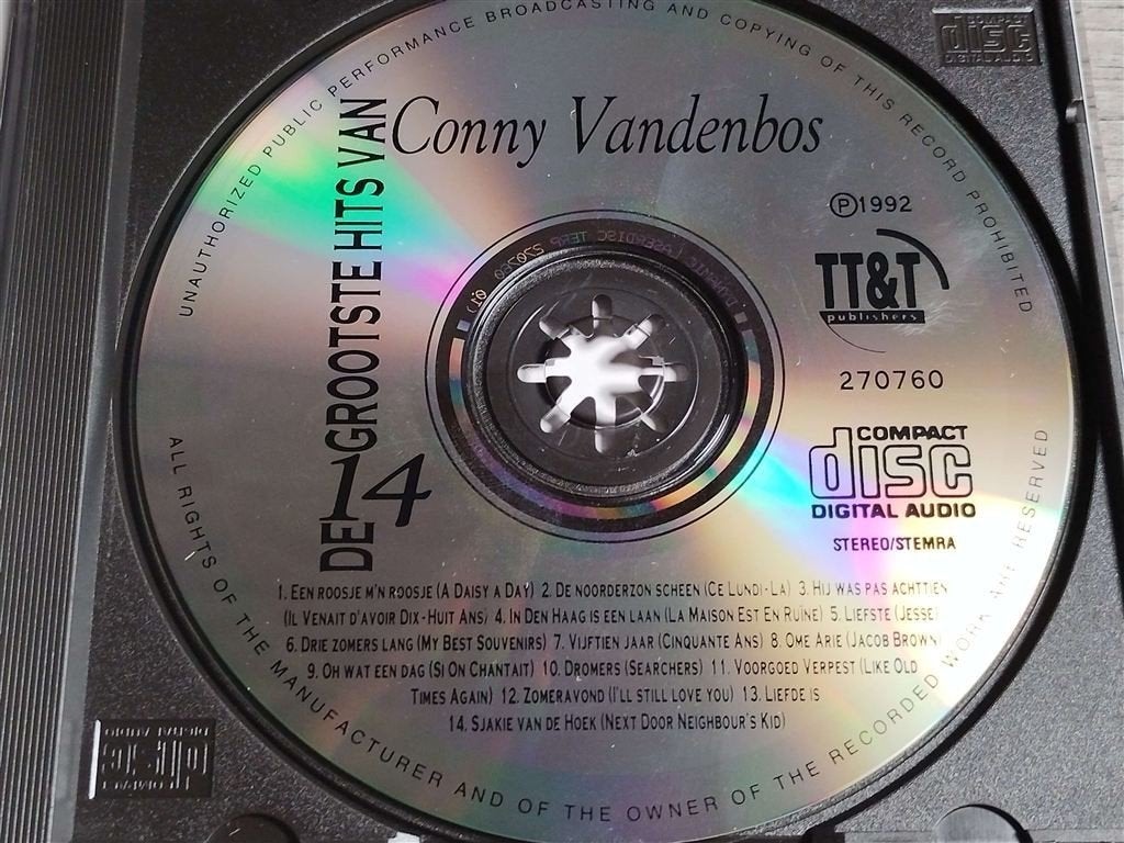 Conny Vandenbos – De 14 Grootste Hits Van Conny Vandenbos, Cd's en Dvd's, Cd's | Nederlandstalig, Ophalen of Verzenden, Zo goed als nieuw