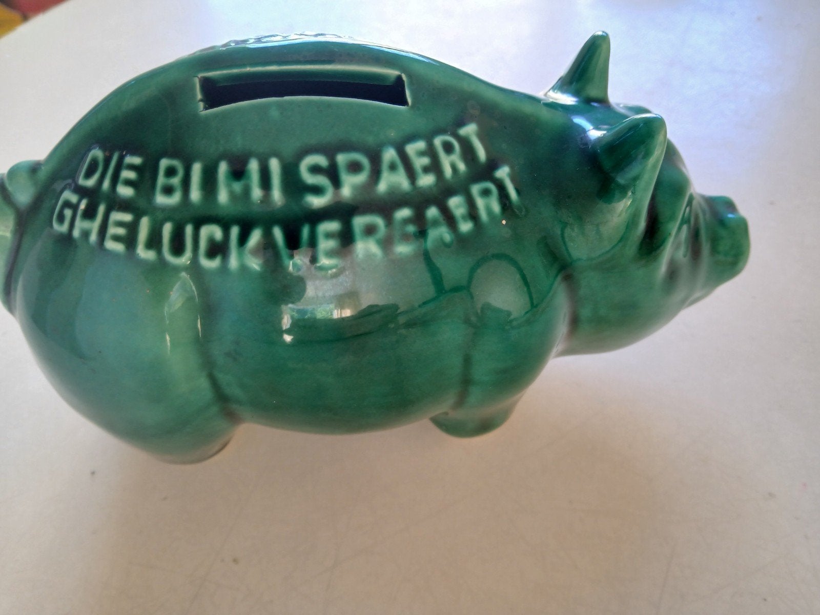 Vintage keramieken spaarvarken  N.V. Nationaal spaarfondS, Ophalen of Verzenden, Overige thema's